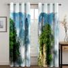 Mountain Plants Natural Scenery Printed High Shading Curtains Bedroom Decorative Curtains with Hook Accessories 2 Panels New