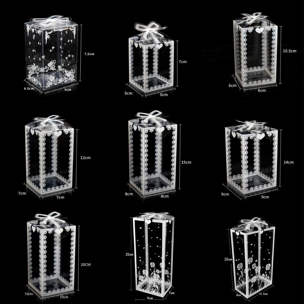 10 шт. Прозрачная ПВХ упаковочная коробка разных размеров Упаковка для шоколада/торта Принадлежности для вечеринки по случаю дня рождения