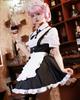 Milky Time Yofukashi No Uta Nanakusa Nazuna Cosplay Halloween Costume, Short Sleeve Maid Dress (L)