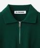 BLOND9 Cotton Half Zip Short Sleeve Knit_Forest Green