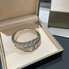 Seiko Edition Змеиная кость Полный бриллиант Большой браслет Женский Покрытый 18К Настоящим золотом Эластичный Дух Змея Змея Браслет ЧПУ Ремесло V Золото