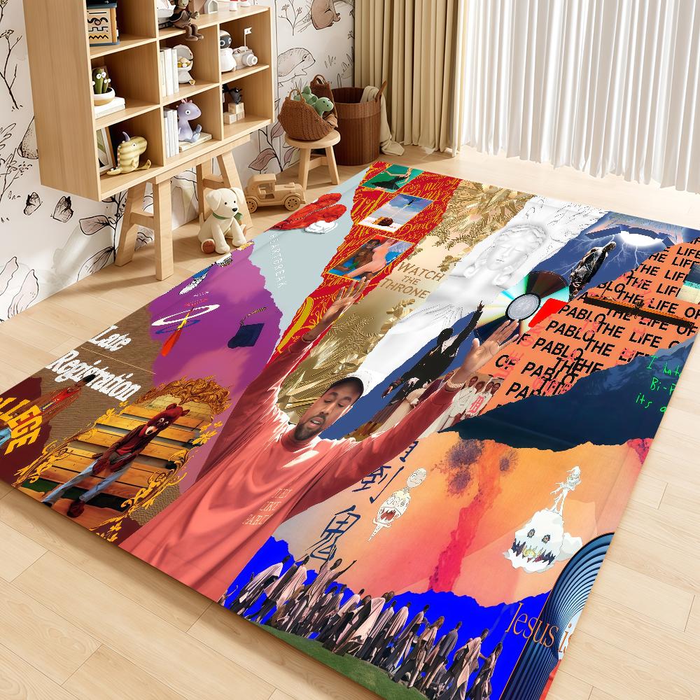 West K-Kanye Door Mat Bedside Entrance Bath Floor Cool Decoration Rapper Corridor Door Mat Carpet Living Room Balcony