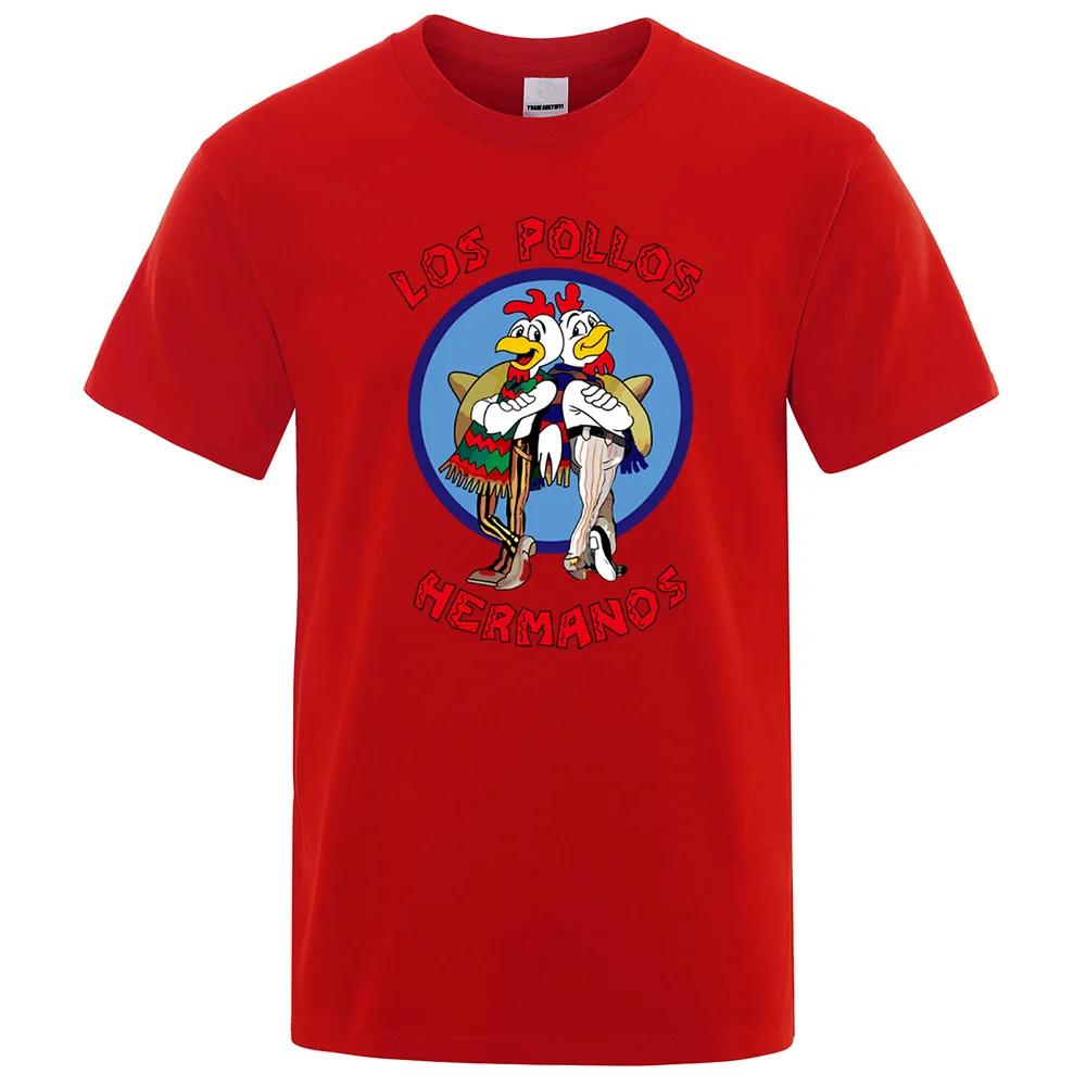 LOS POLLOS Hermanos Funny Printed T-Shirt Fashion Casual Short Sleeves Summer Cotton Breathable Tshirt Chicken Brothers Tee