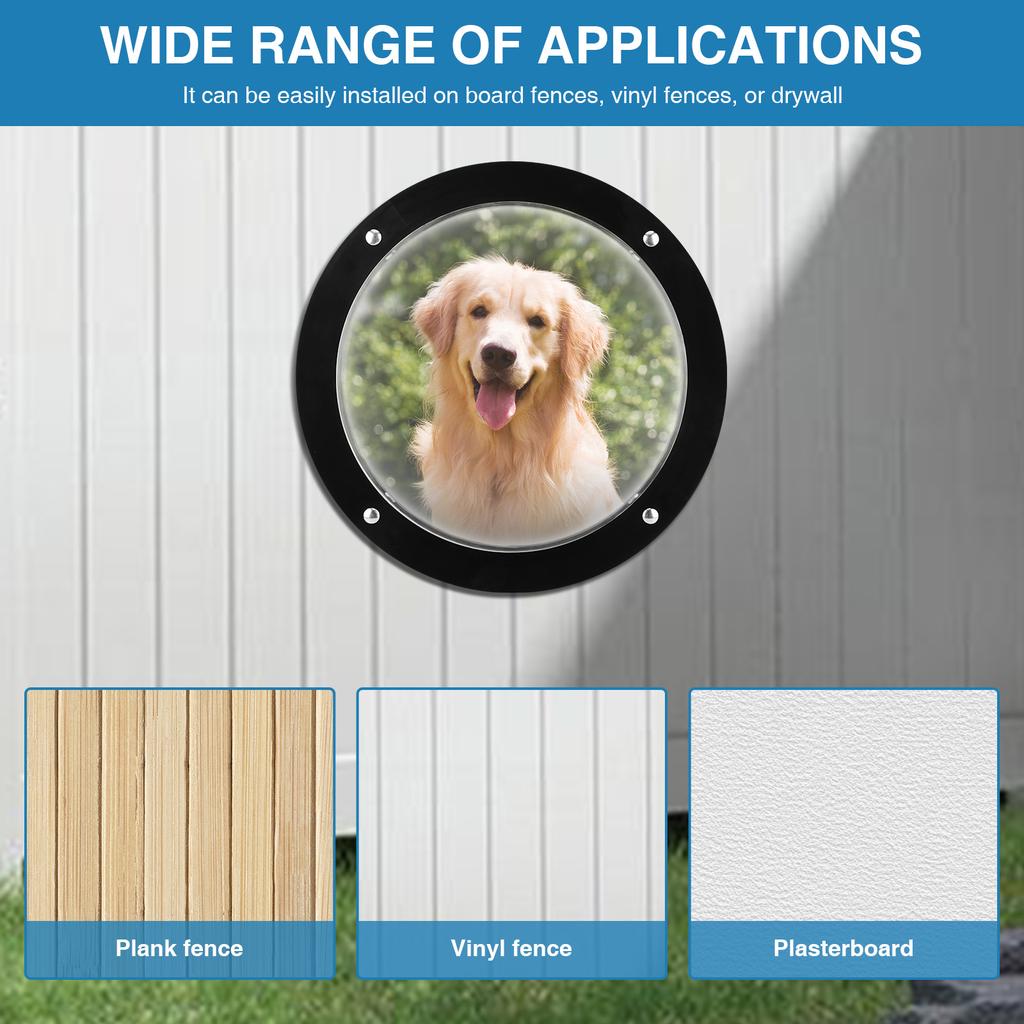 Acrylic Dome Pet Fence Window With Vent Clear View Bubble Peek Window Dog Window for Doggie/Cat/Horse Outside Playground Garden