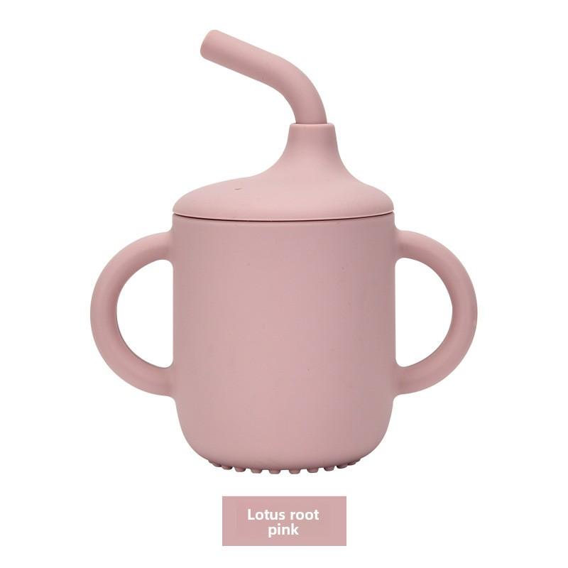 Детская обучающая поилка с крышкой и ручкой, непроливайка, детская кружка-поильник с трубочкой