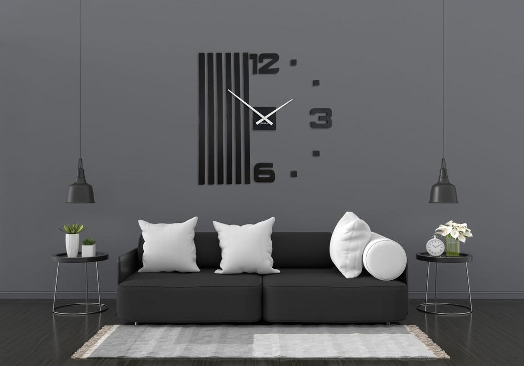 Stick-on lamella wall clock 100cm