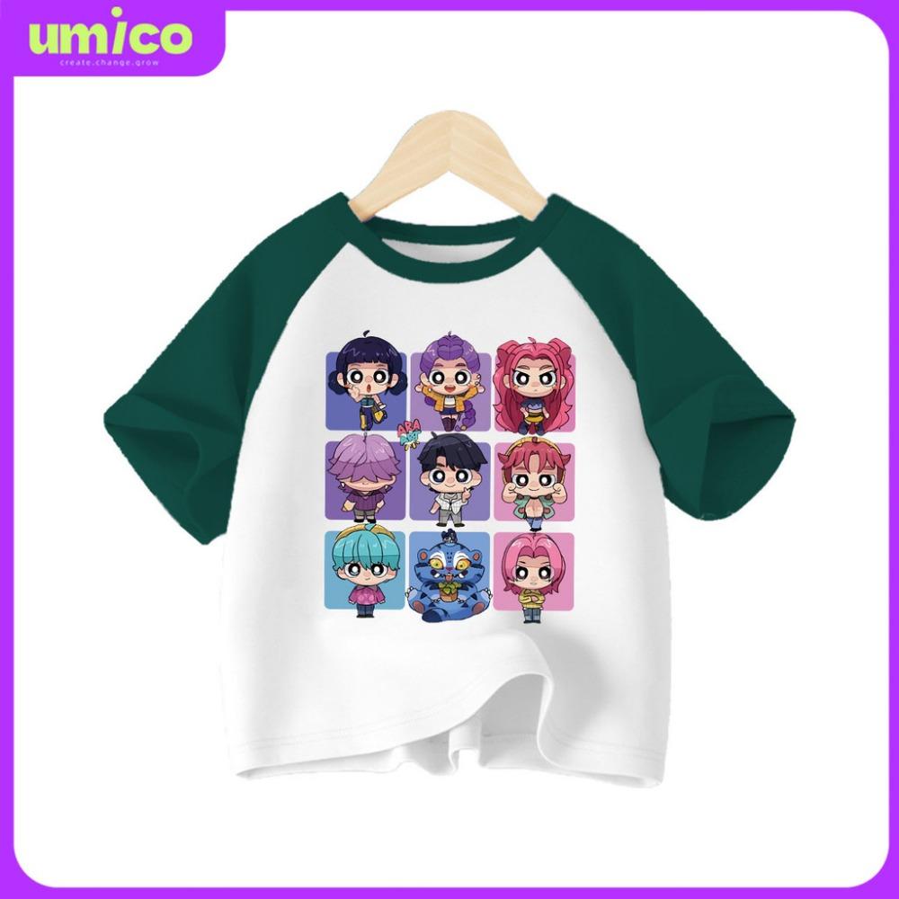 Детская футболка UMICO для девочек с узором Охотник на демонов K-pop, футболка с коротким рукавом