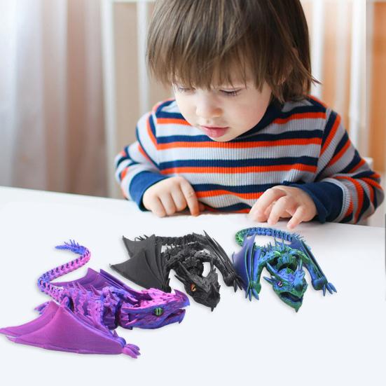 3D-печатная фигурка крылатого дракона, подвижные суставы, летающая фигурка дракона, шарнирная модель дракона, игрушка-фиджет, настольное украшение, орнамент