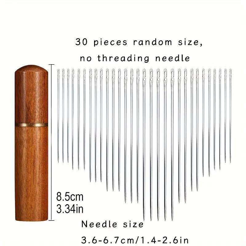30PCS/Set Threadless Needles Elderly Blind Needles Hand Sewing Needles Without Thread Home Sewing Needle & Thread Box Set