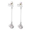 LOKUMI Earrings Made In Japan 18k Gold K18 Post K18 Compatible with Metal Allergies 2Way Pearl Bijou Back Catch Swing Earrings Long Ladies Simple Stud