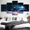 5 Pieces Landscape Canvas Painting Space Universe Moon Stars Posters And Prints Wall Art Pictures For Living Room Decor No Frame