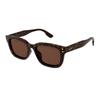 Temple Pattern Rectangular Sunglasses Men's Tortoiseshell