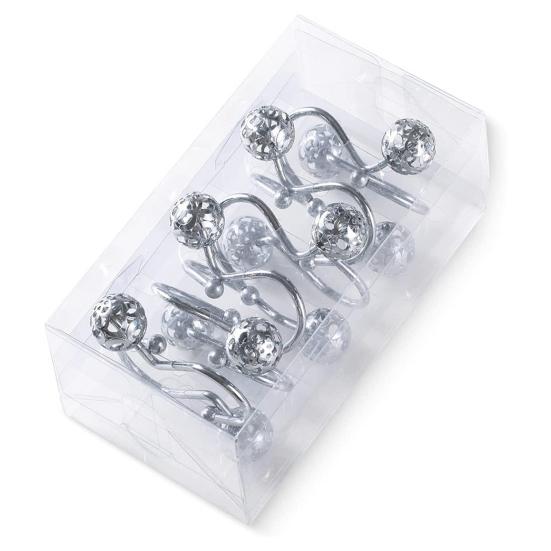 Экологичные прочные подвесные многоразовые крючки для штор для ванной комнаты, аксессуары для ванной комнаты, крючок для занавески для душа