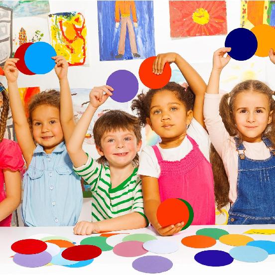 Kisston 360 Pcs Round Cutouts Paper 3.9 Inch Assorted Color Die Cuts for DIY Craft Projects School Classroom Bulletin Board Decor