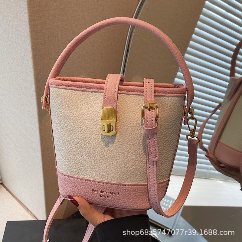 2025 New Retro Fashion Handbag Bag Women's Senmeng Autumn and Winter Casual Bucket Bag Fashion Shoulder Bag Crossbody Bag