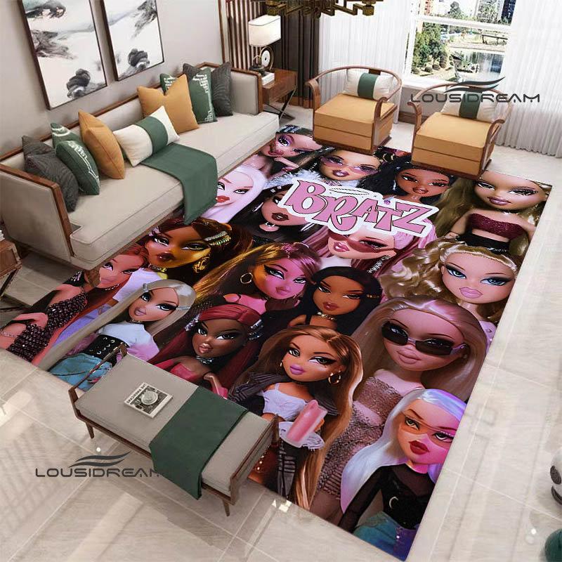Ковер с принтом мультфильма Bratz Аниме ковер Декор для спальни Коврик для йоги Ковер для улицы Ковер для зоны Нескользящий ковер Подарок на день рождения