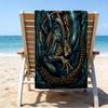 Custom Name Beach Towel Alien Artwork Beach Towel, Soft Microfiber, Gift for Her/Him, Birthday, for Pool, Beach, Travel, Fan gifts