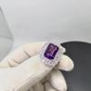 Sace Gems Кольца из стерлингового серебра 925 пробы с изменяемым размером 10*14 мм из натурального аметиста для женщин, ювелирные изделия для помолвки, коктейля и вечеринки