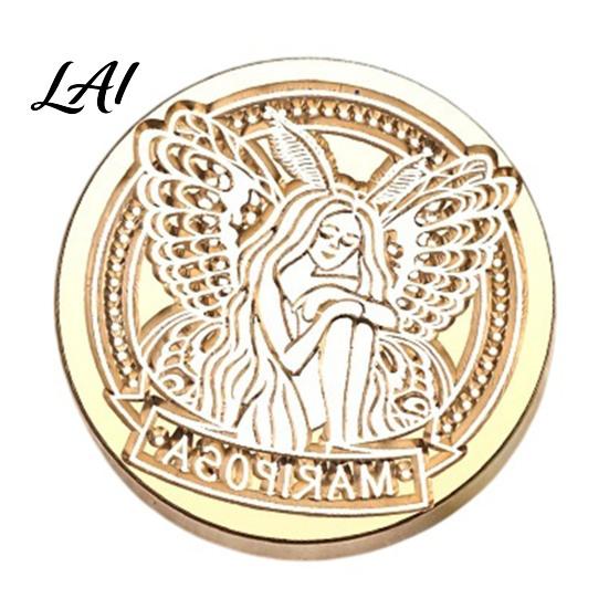 Envelope Sealing Stamp Brass Wax Seal Head Vintage European Embossed Relief Engraved Handcraft Tool Accessories Head for Wedding Invitation