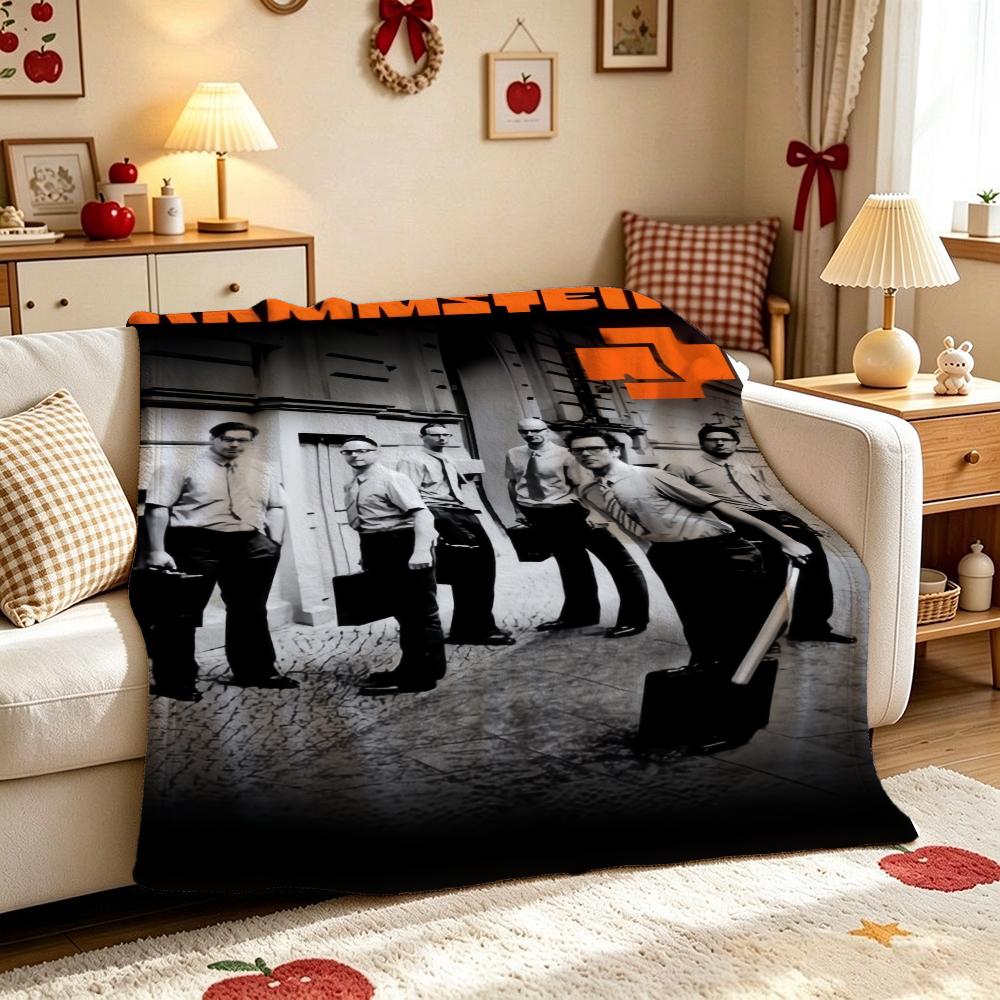Rammstein German Rock Spirit Pattern Blanket Machine Washable Fleece Blanket For Office Sofa Lightweight Home Decor Valentine'S Day Gift
