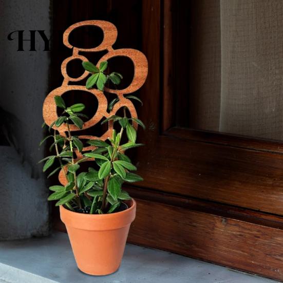 Easy Install Plant Stand Wood Bracket Leaf Shape Trellis Vine Healthy Growth Support Installation Multifunctional Holder
