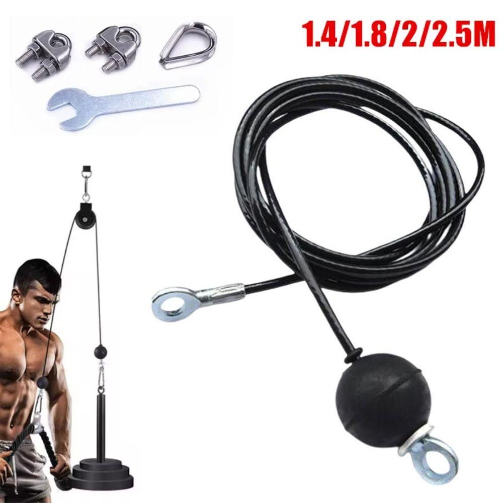 DIY Fitness Machine Replacement Cable Adjustable Pulley Cable Gym Steel Wire Rope LAT Pull Down