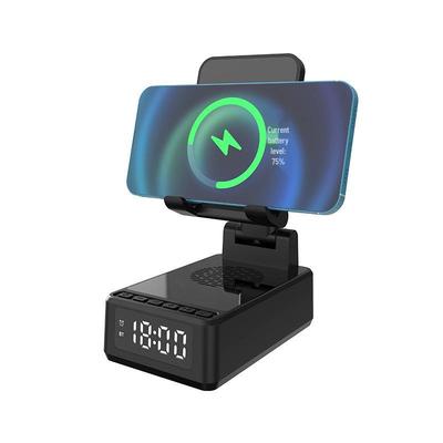 Портативный многофункциональный беспроводной будильник с Bluetooth-динамиком и подставкой для телефона
