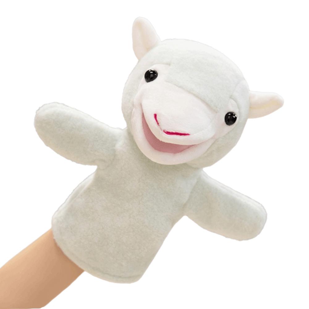 Cartoon Stuffed Hand Doll Cute Stuffed Plush Animal Toy Goat Sheep Plush Puppets Interactive Props
