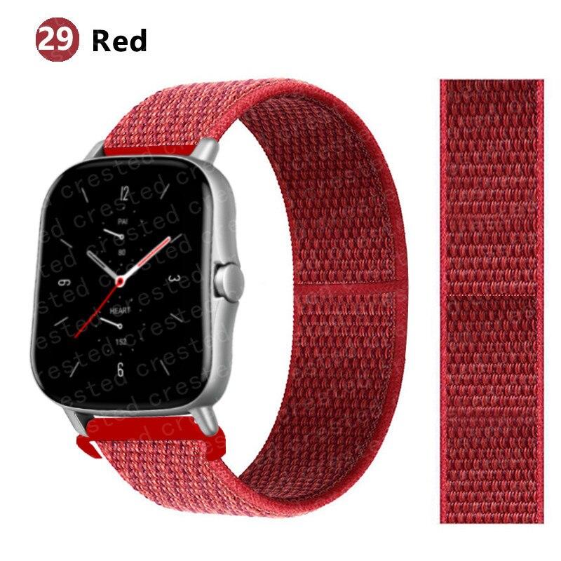 Нейлоновый ремешок 20 мм/22 мм для Amazfit GTS/2/2e/GTS2 Mini/GTR 42 мм/47 мм/GTR2/2e/stratos 2/3, спортивный ремень с петлей, браслет, ремешок Amazfit bip
