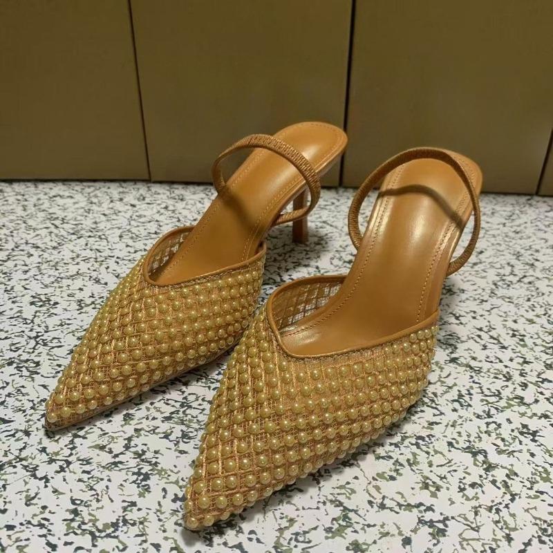 Fashion Summer High Heels Women Slingback Sandals New Design Two Ways To Wear Pointed Toe Brand Hollow Out Party Prom Shoes for Lady