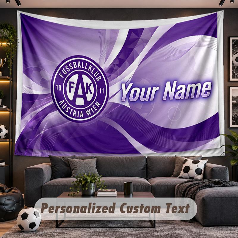 Austria Wien FC Personalized Tapestry Support Custom Name, Wall Art Home Decoration