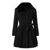 Women's Fashion Lapel Double-Breasted Thick Wool Trench Casual Coat Jacket