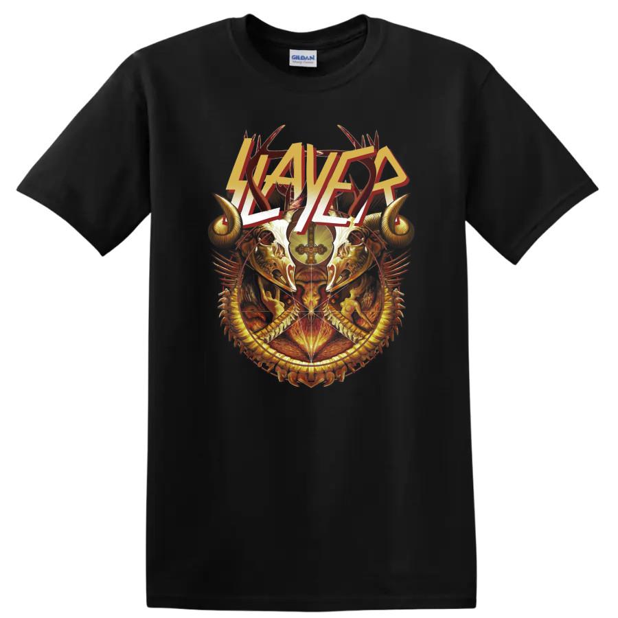 Metal Band Art T Shirt Gothic Graphic Design w/ Flames Tee Classic Style