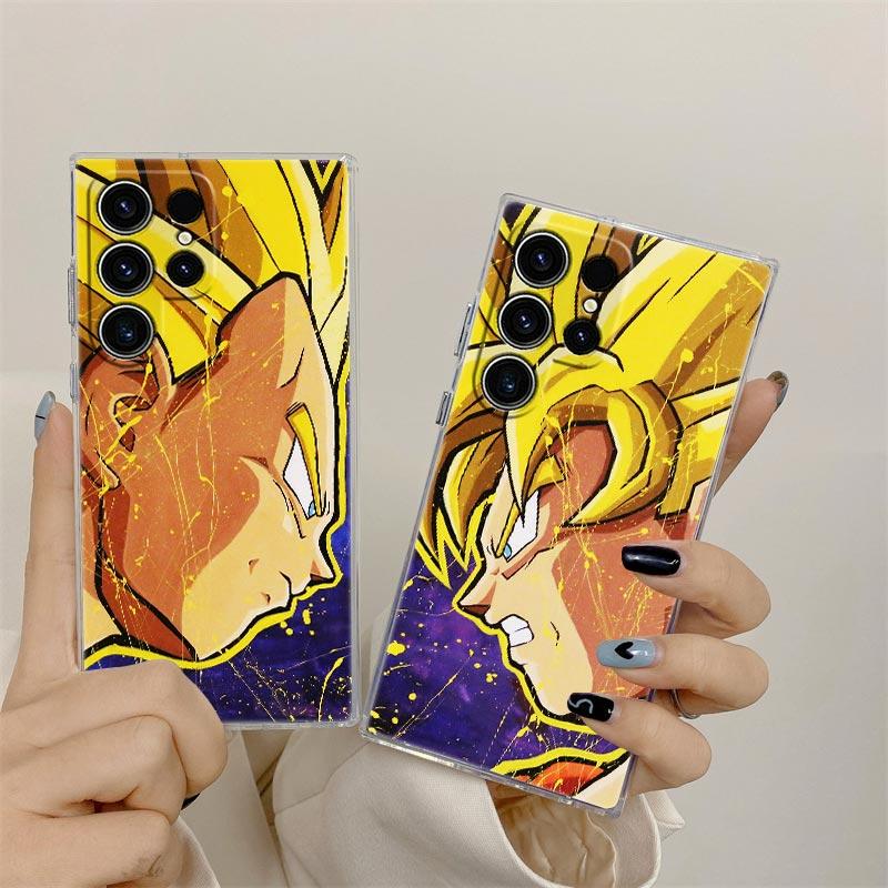Goku Vegeta Super Saiyans Anime S26 Ultra Case For Samsung Galaxy S25 S26 S24 S23 Ultra S22 S20 Plus S21 FE 5G Clear Phone Cover