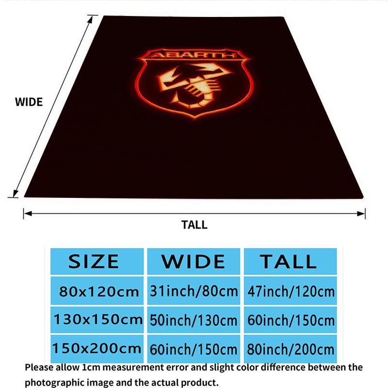 Abarth Print Flannel Blanket, High quality Comfortable for All Seasons, Home Decor, Warmth and Comfort, Perfect for Christmas Gifts
