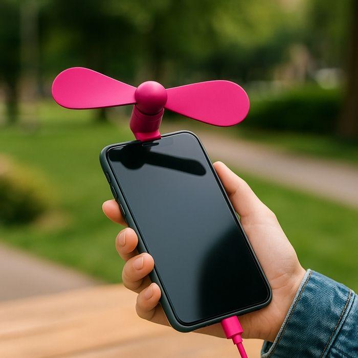 Мини-вентиляторы - ВСЕ НА ПЛЯЖ - 3 в 1 - USB, Lightning, Micro USB - Упаковка из 2 шт. - Разноцветные