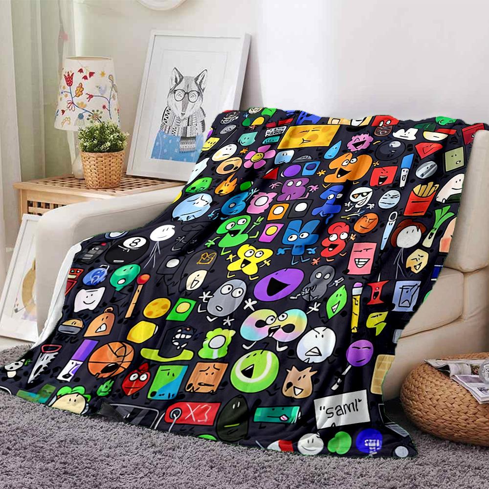 Cartoon Characters Collage Flannel Blanket Super Soft Warm Cozy Blanket For Sofa Bed Office Travel Allseason Home Decor Gift