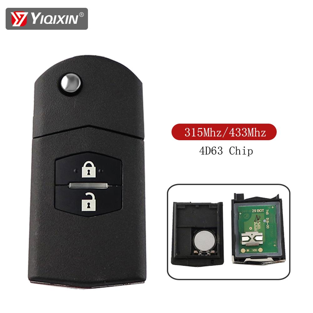 315Mhz/433Mhz For Mazda 3 5 6 Series M6 M3 RX8 MX5 2 M2 M5 8 M8 Demio CX7 CX9 Remote Car Key 4D63 Chip 2 Button Fold Uncut Blade
