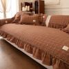 British Style Thick Skirt Edge 100% Cotton Double Gauze Sofa Cushion Non-Slip All Season Use