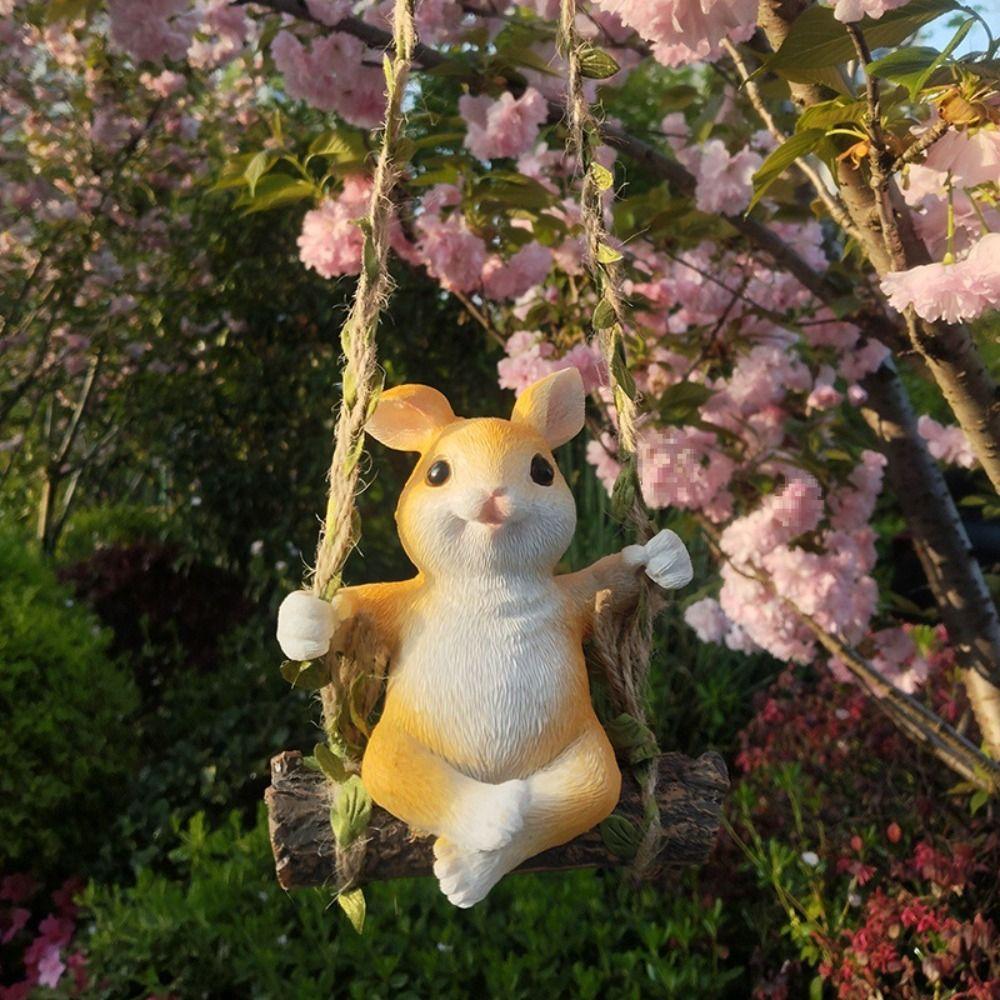 Garden Landscape Bunny Statue Creative Rabbit Sculpture  Home Decoration