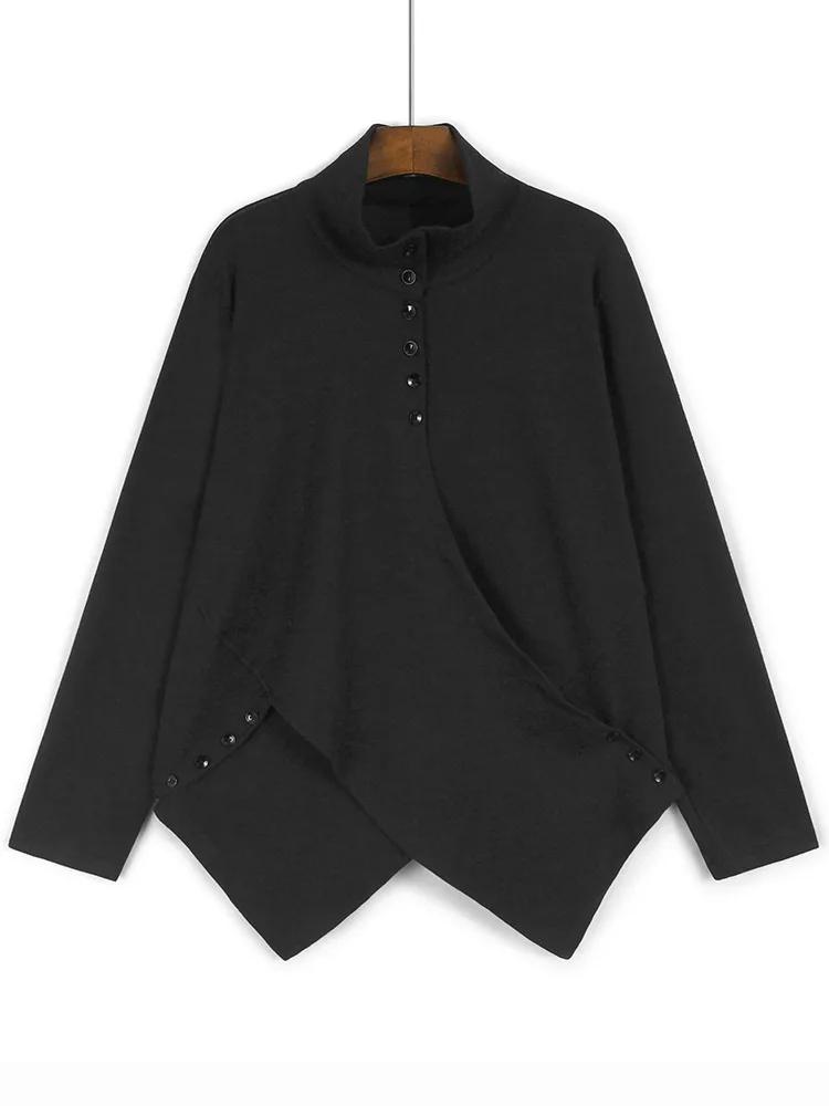 Xitao Однобортная женская футболка с нерегулярным крестом GMM1164