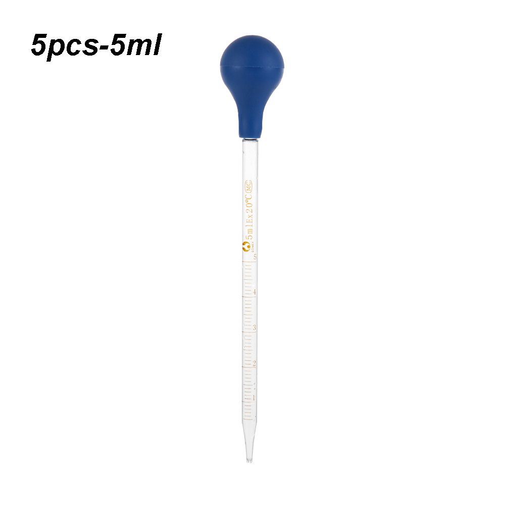 Multi-function Test Tubes Lab Supplies Graduated Pipettes Glass Dropper Liquid Transfer Rubber Head