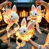 Traditional Chinese Holiday Craft 2026 Mid Autumn Rabbit Lantern DIY Kit, Handheld Glowing Plush Parent Child Interactive Project Bunny for