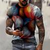 Летние мужские футболки с оптической иллюзией и 3D принтом, футболка с круглым вырезом, повседневные топы с короткими рукавами, уличная модная одежда
