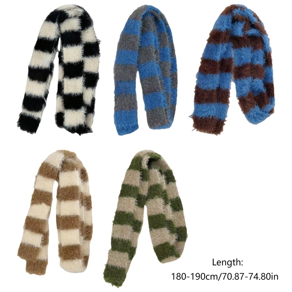Fashion Striped Scarf for Winter Autumn Knitted Thin Neck Scarf for Women Outfit All Matching Casual Formal Long Scarf