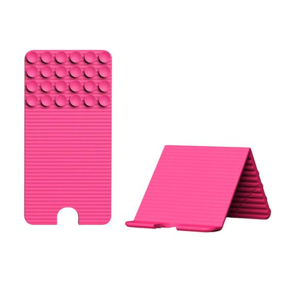 Selfie Grip for Smartphone Silicone Phone Stand with Suction Cups, Foldable Flexible Desk Desktop Dock Holder Tablet Laptop, Convertible Travel Mirror