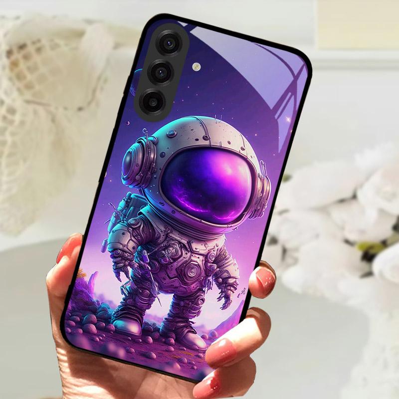 Чехол для Samsung Galaxy S25FE Модный Чехол-бампер с изображением Льва и Цветов из Закаленного Стекла Ударопрочный Защита Камеры для Galaxy S25 S 25 FE