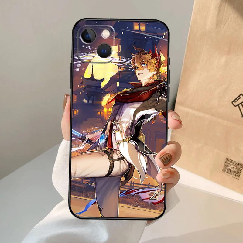 Чехол Genshin Impact Тарталья для iPhone 16 15 14 12 Pro Max 11 13 Pro Max X XR XS MAX Plus 12 Mini Coque