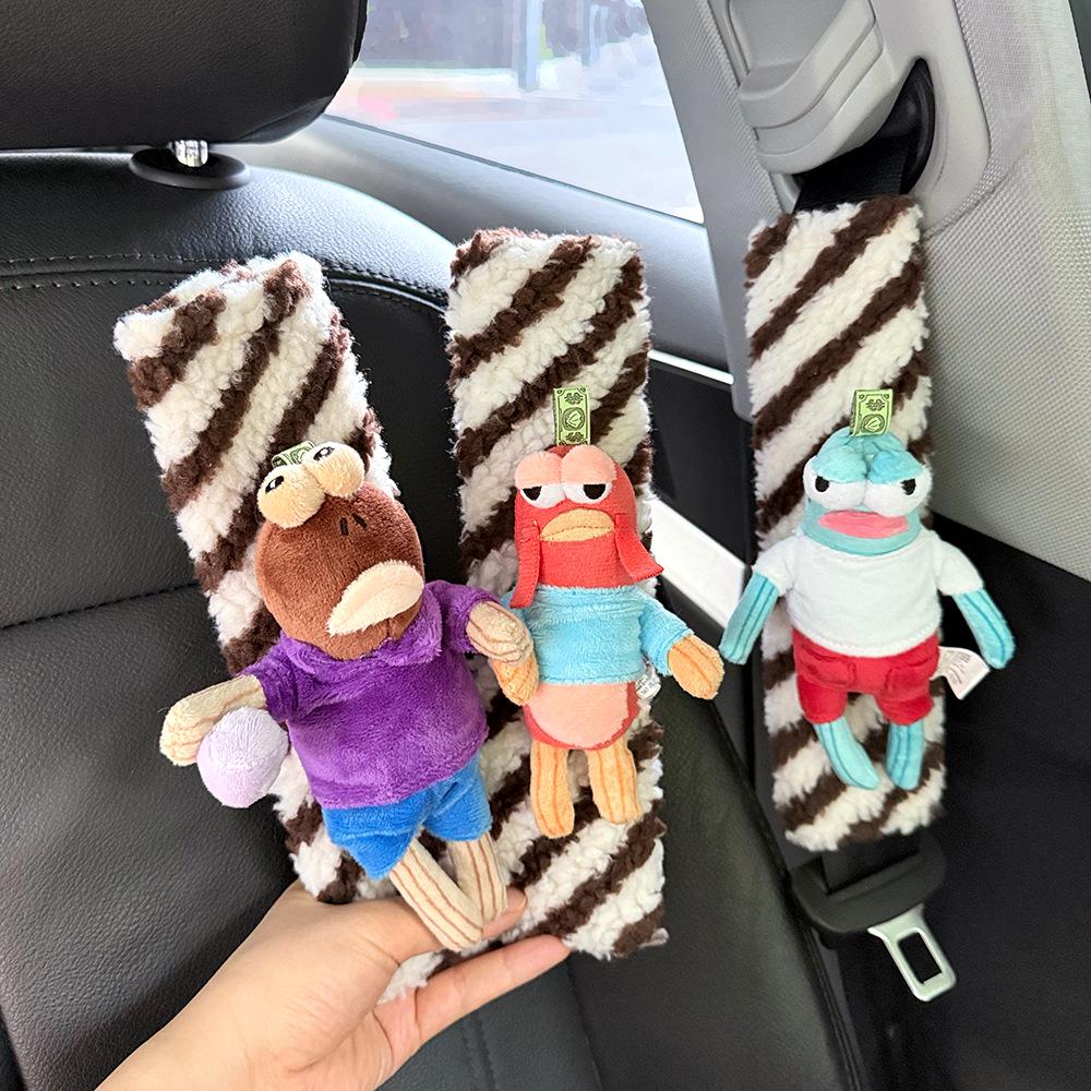 Плюшевая накладка на ремень безопасности Губка Боб: Защита от натирания шеи и плеч