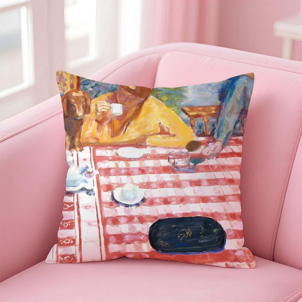 art PPierre Bonnard Cushion Cover Pillow Case Soft Skin Friendly Fabric Comfort Concealed Zipper